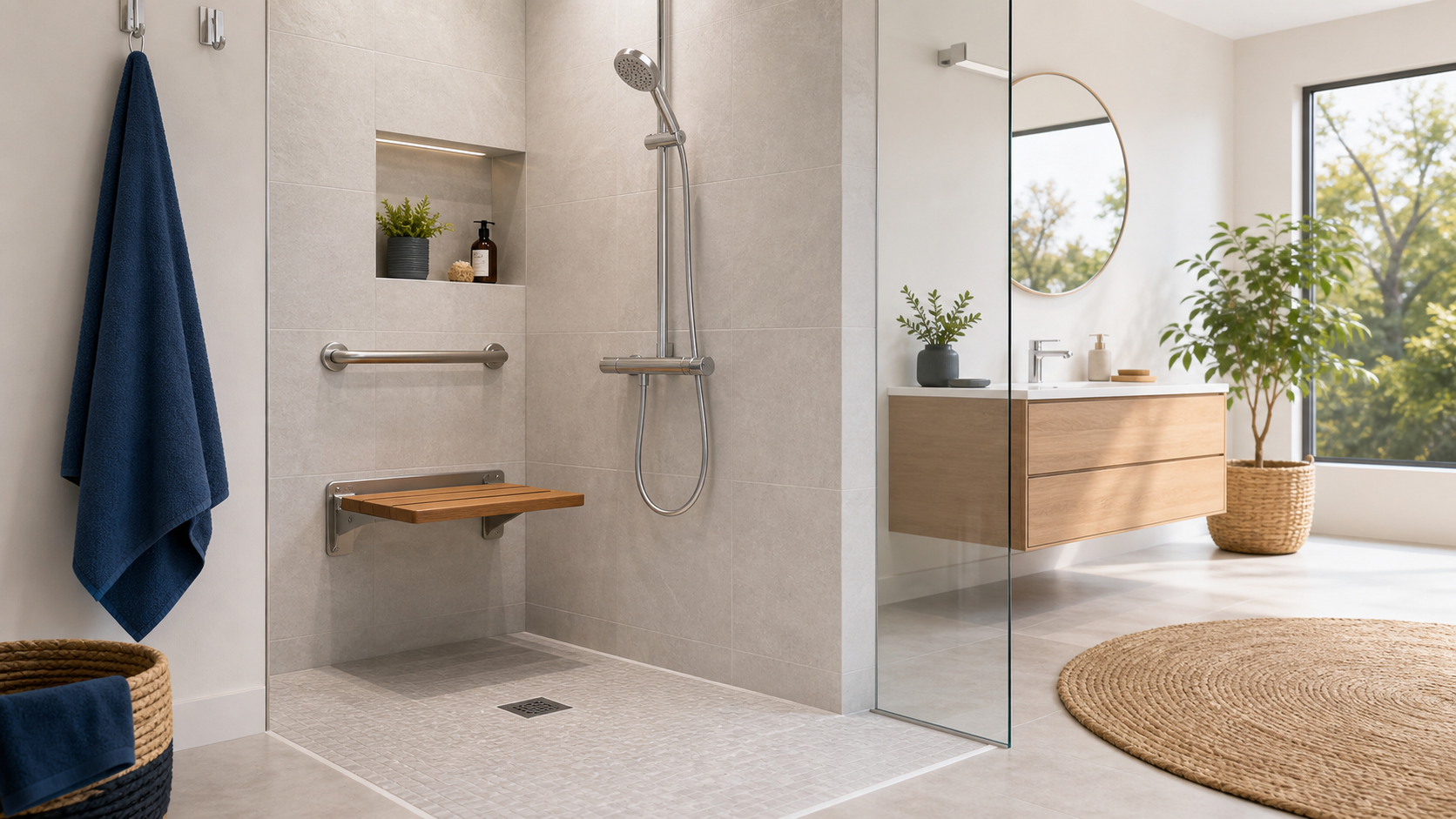 Douche senior avec siège intégré : confort et sécurité au quotidien